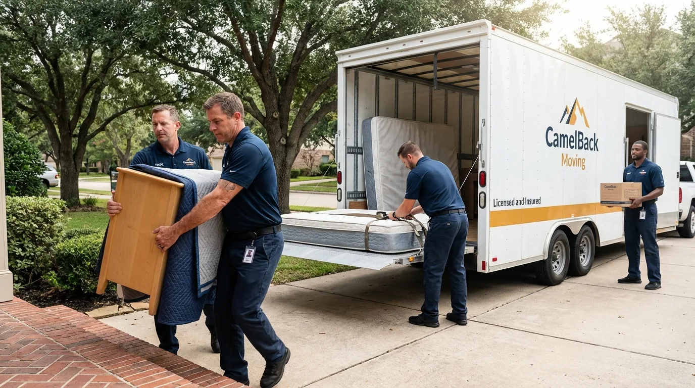 Crew loading residential truck for cross-state move from Yorktown Heights, NY