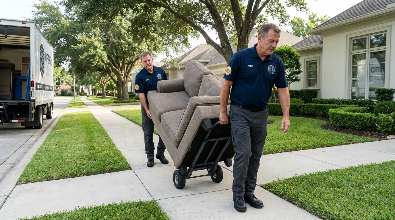 Local residential moving crew loading furniture in Yorktown Heights, NY