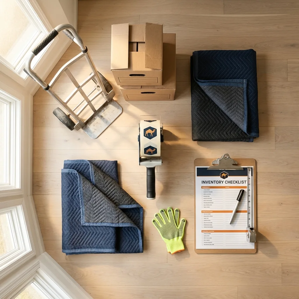 Professional moving supplies and packing materials layout for Yorktown Heights residential relocations